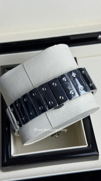 CARTIER SANTOS SILVER AND GREEN