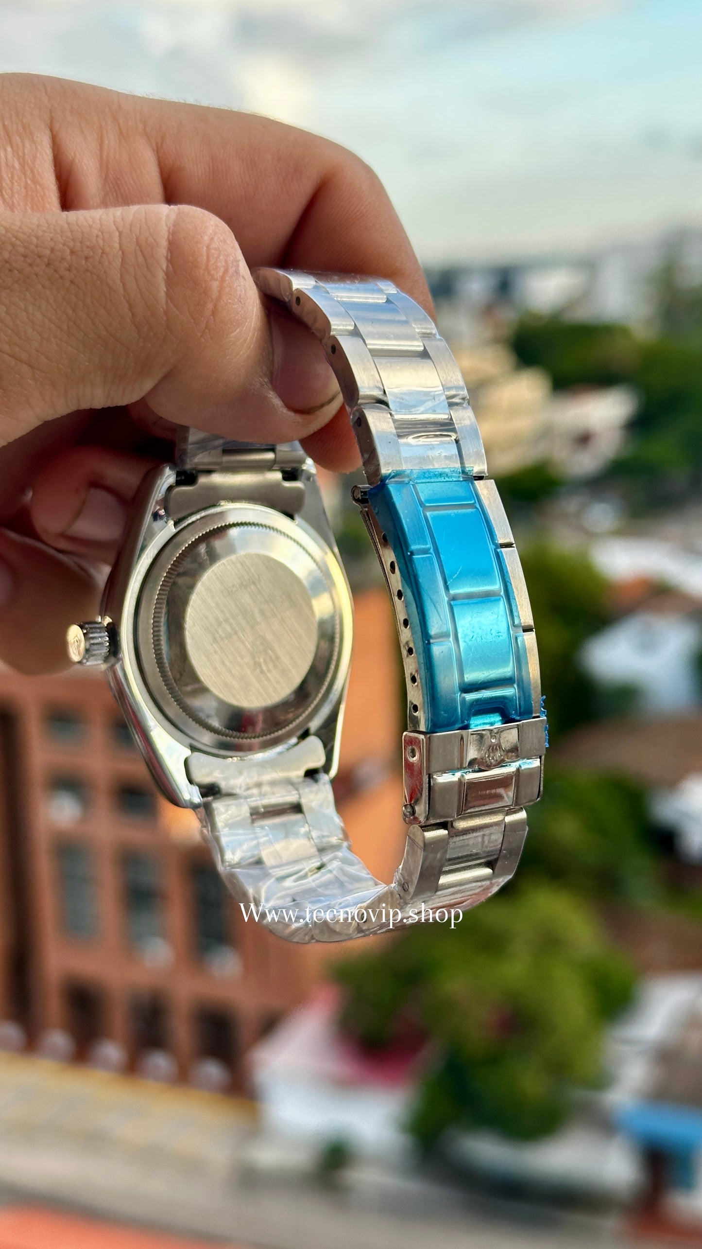 ROLEX OYSTER SILVER AND RED