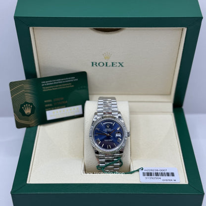 ROLEX DAYDATE SILVER AND BLUE FULL SET AAA+