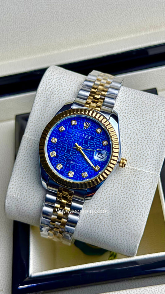 ROLEX PRESIDENCIAL BLUE COMBIBADO ESTRIADO (MUJER)