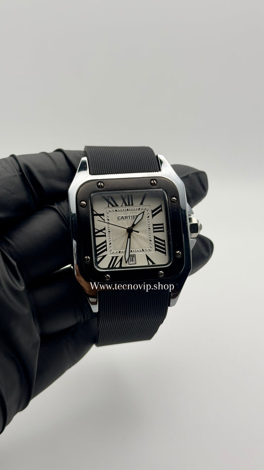 CARTIER SANTOS WHITE AND BALCK