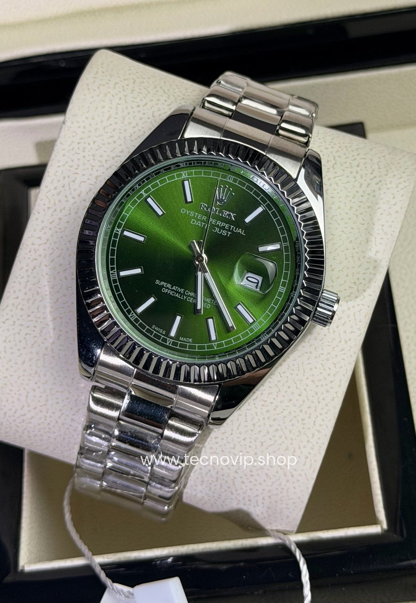 ROLEX DATEJUST SILVER AND GREEN  SEMIAUTOMÁTICO