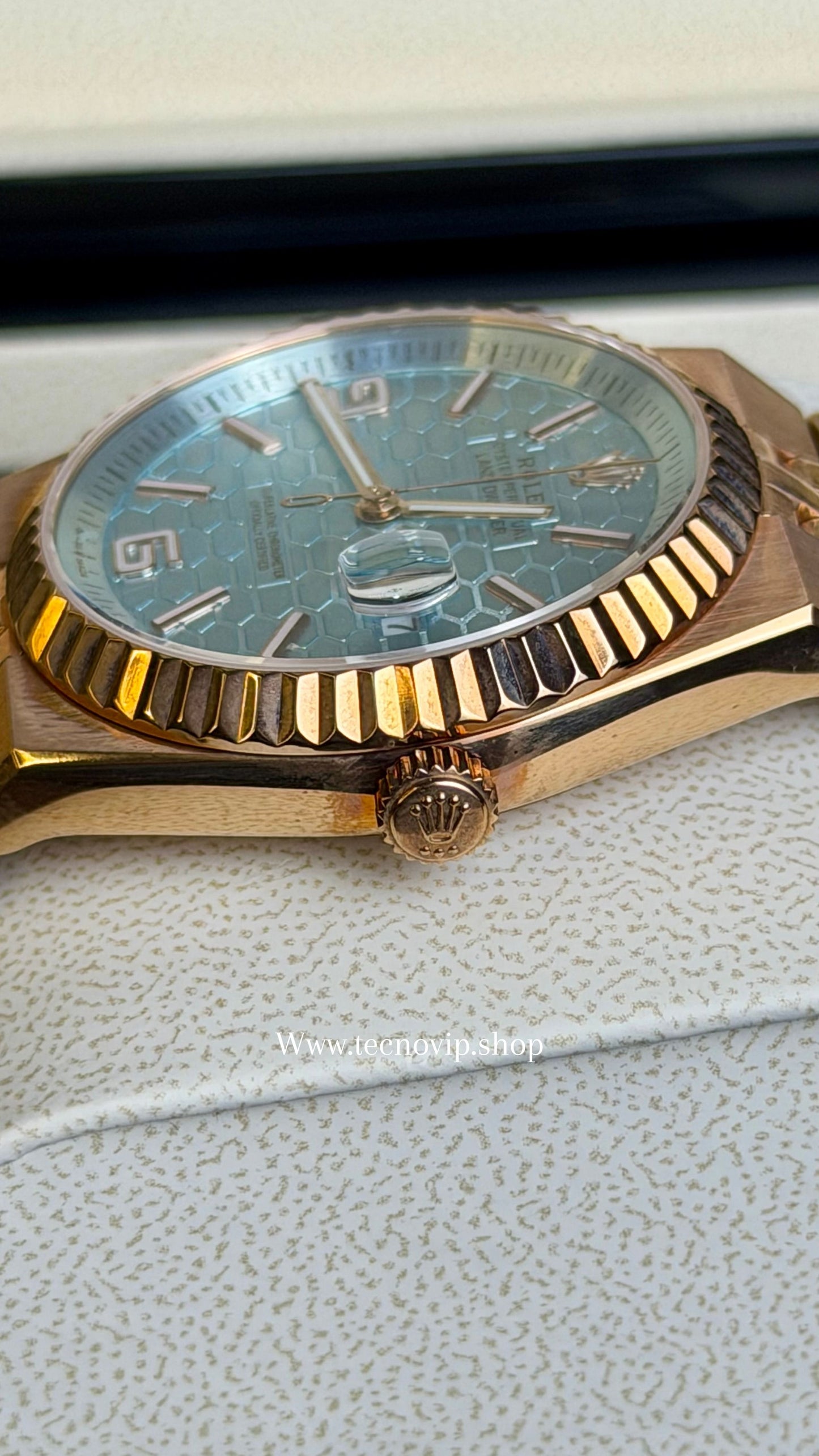 ROLEX LAND DWELLER GOLD ROSE AND TIFFANY  AAA+ (OPCIÓN A FULL SET)