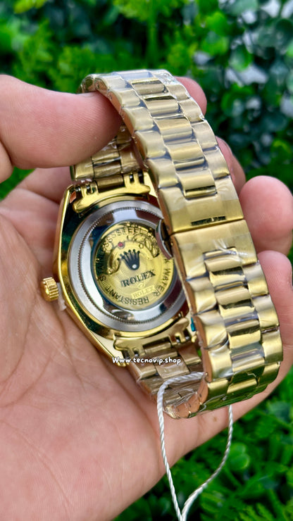 ROLEX DATEJUST GOLD AND BLACK