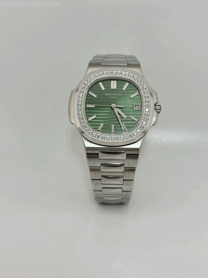 PATEK PHILLIPE SILVER AND GREEN STONE  AAA+