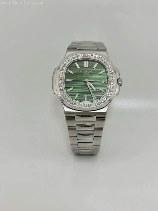 PATEK PHILLIPE SILVER AND GREEN STONE  AAA+