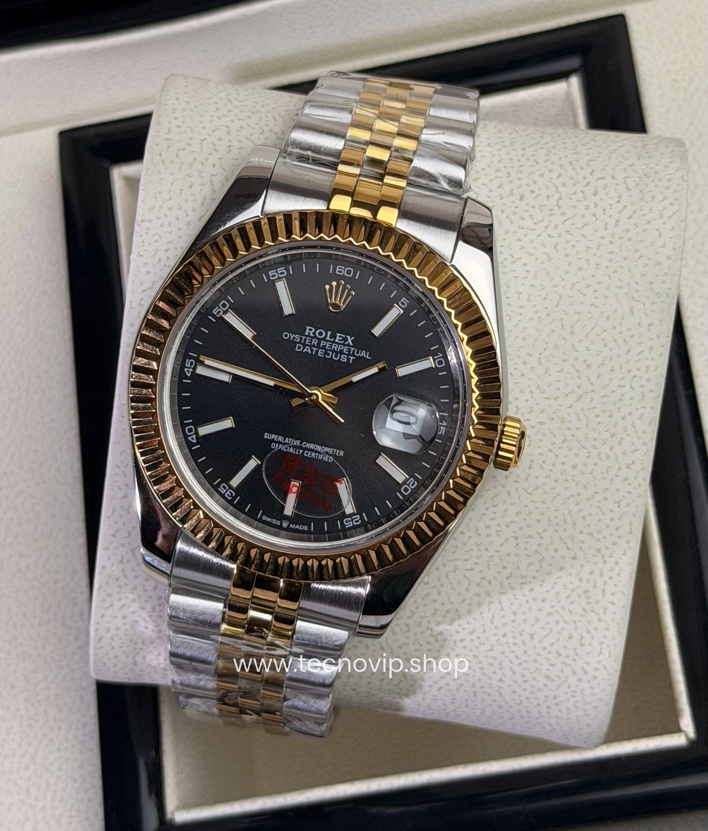 ROLEX DATEJUST BLACK COMBINED AAA+ (OPCIÓN A FULL SET)