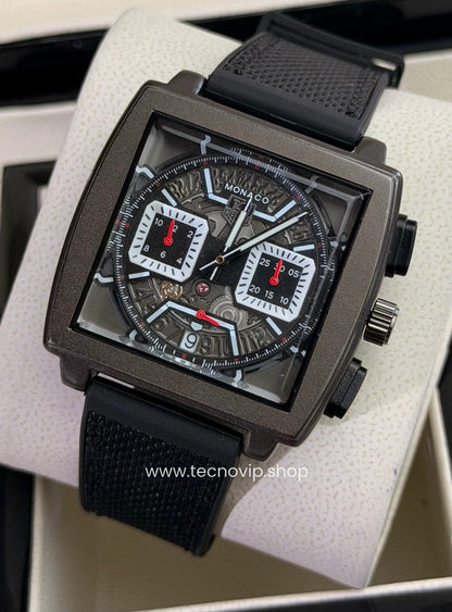 TAG Heuer Monaco Cronógrafo Esqueleto Black Black