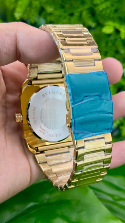 BVLGARI GOLD AND WHITE CRONOGRAF