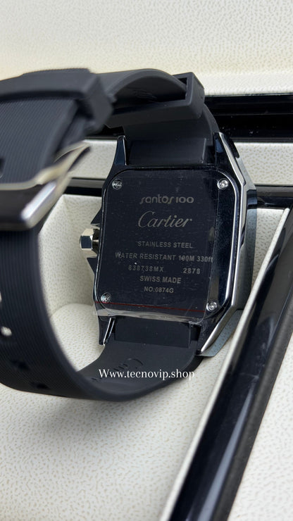 CARTIER SANTOS 100 BLACK SILVER BLACK