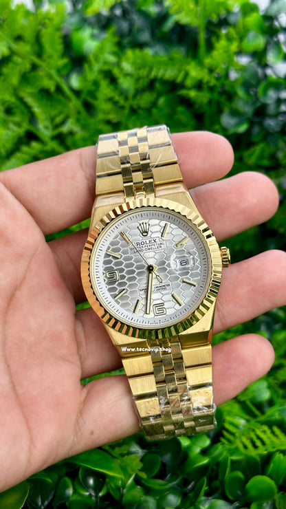 ROLEX LAND DWELLER GOLD AND WHITE SEMIAUTOMÁTICO