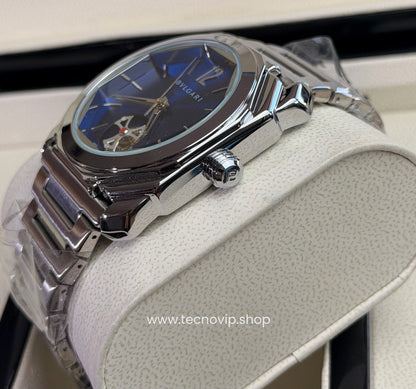 Bvlgari Octo Roma Silver And Blue