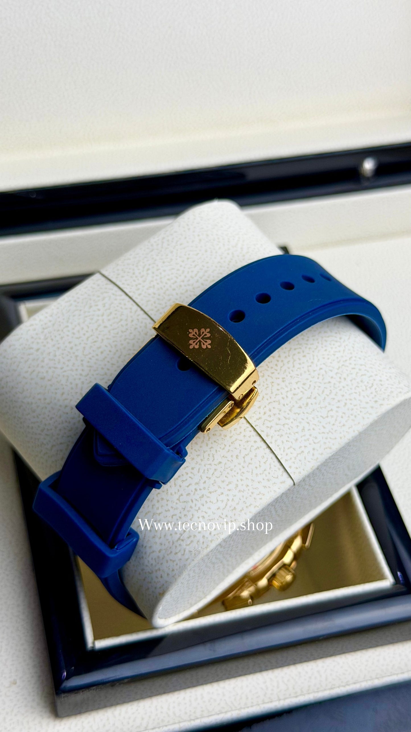 PATEK PHILLIPI CRONOGRAF GOLD BLUE FLEX