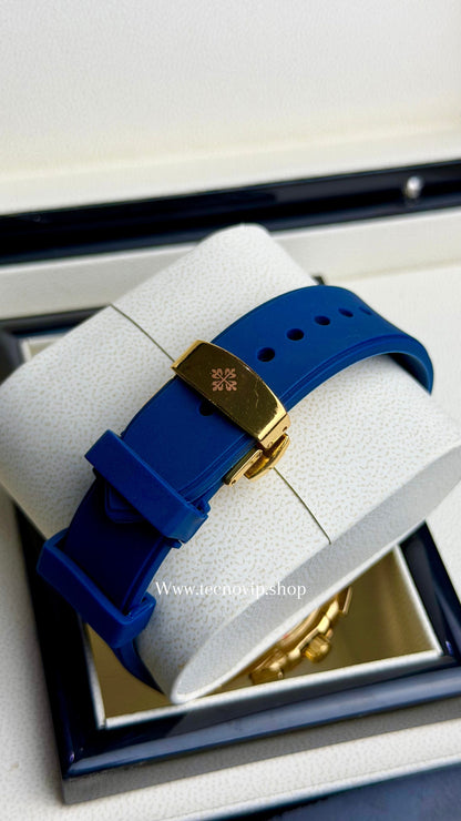 PATEK PHILLIPI CRONOGRAF GOLD BLUE FLEX