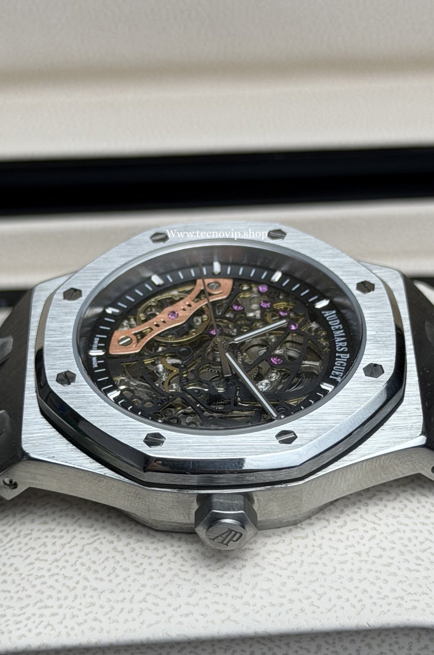 AUDHERMARS PIGUET SKELETON SILVER AND BLACK AAA+ (OPCIÓN A FULL SET)