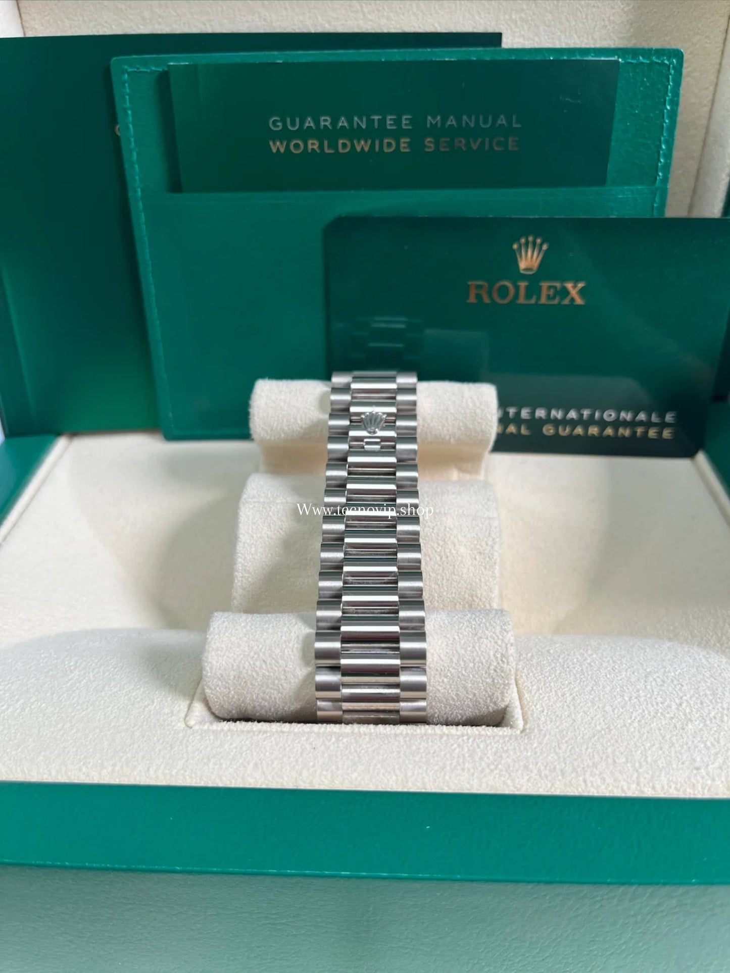 ROLEX DAY DATE SILVER AND GREEN FULL SET AAA+