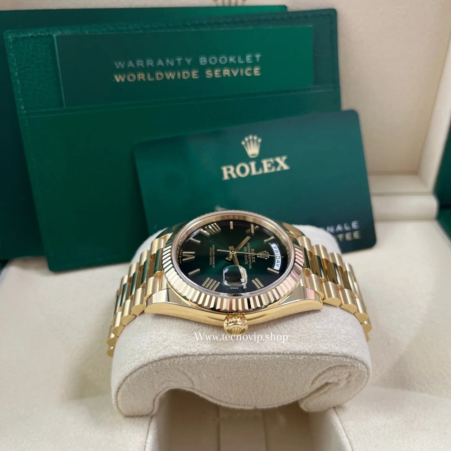 ROLEX DAYDATE GOLD AND GREEN FULL SET AAA+