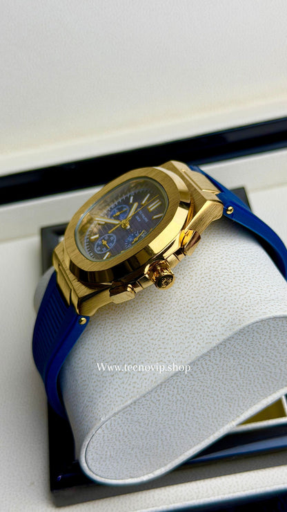 PATEK PHILLIPI CRONOGRAF GOLD BLUE FLEX