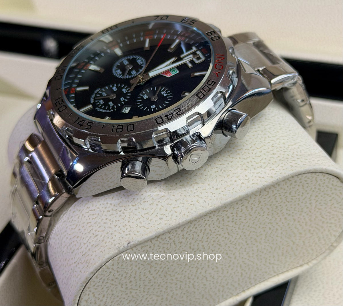 TAG Heuer Formula 1 Chronograph Indy 500 Silver and Black
