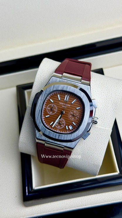 PATEK PHILLIPI CRONOGRAF COFFE SILVER  FLEX