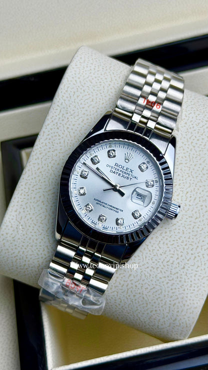 ROLEX PRESIDENCIAL SILVER AND WHITE STONE WHITE   (MUJER)