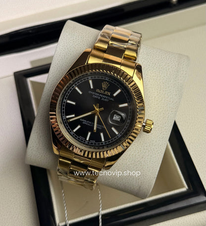 ROLEX DATEJUST GOLD AND BLACK SEMIAUTOMÁTICO