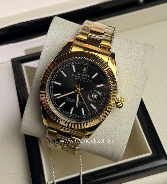 ROLEX DATEJUST GOLD AND BLACK SEMIAUTOMÁTICO