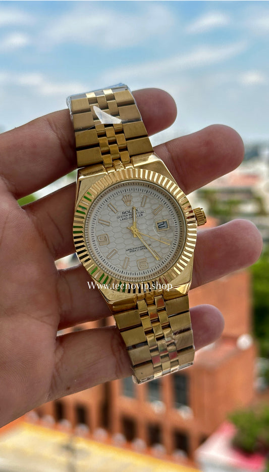 ROLEX LAND DWELLER GOLD AND WHITE