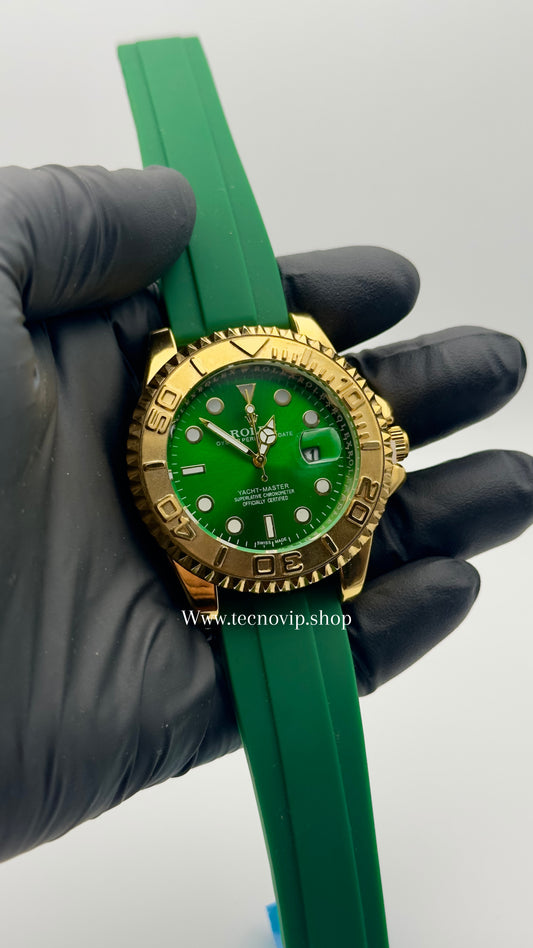 ROLEX YACHT-MASTER OYSTERFLEX GREEN GOLD