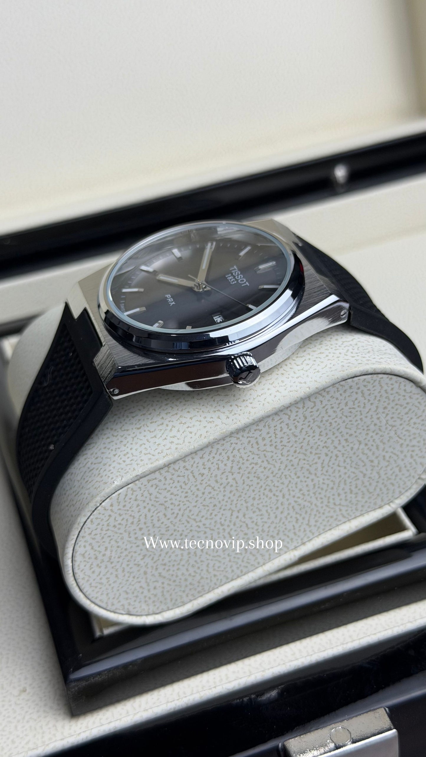 TISSOT PRX SILVER AND BLACK  SILICONA SEMIAUTOMÁTICO