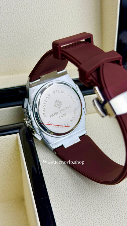 PATEK PHILLIPI CRONOGRAF COFFE SILVER  FLEX