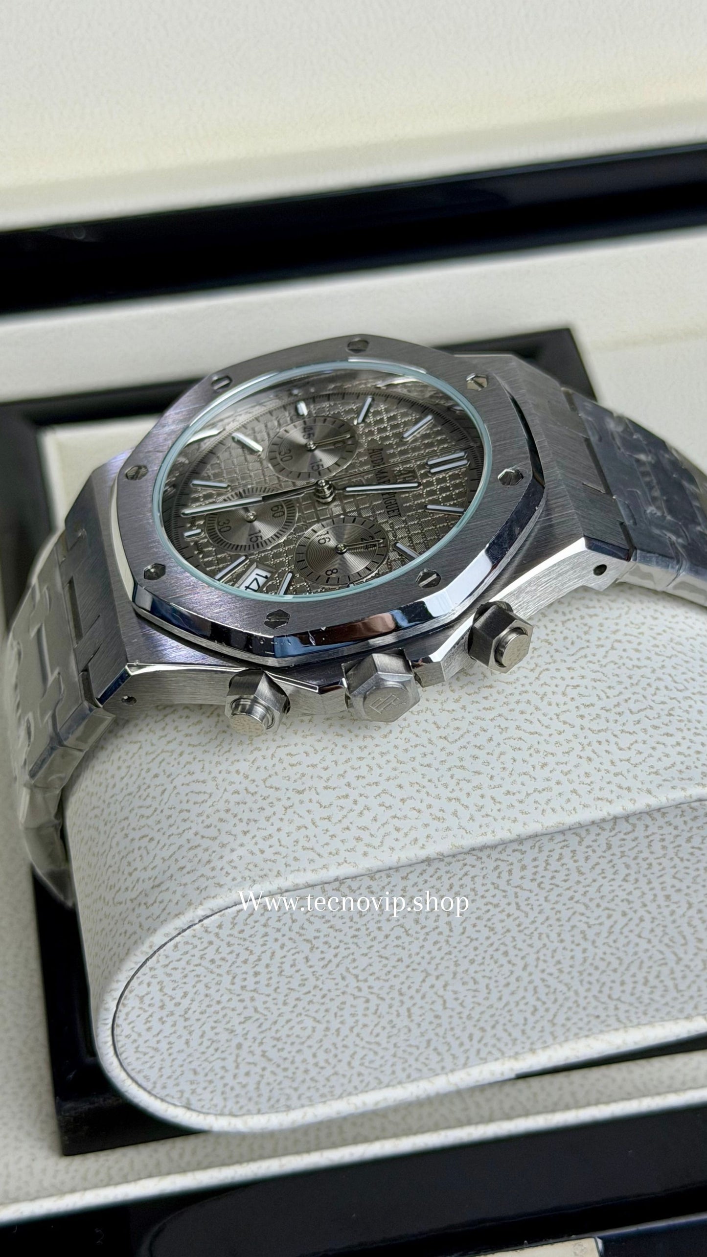 AUDHERMARS PIGUET CRONOGRAF SILVER AND BEIGI AAA+ (OPCIÓN A FULL SET)