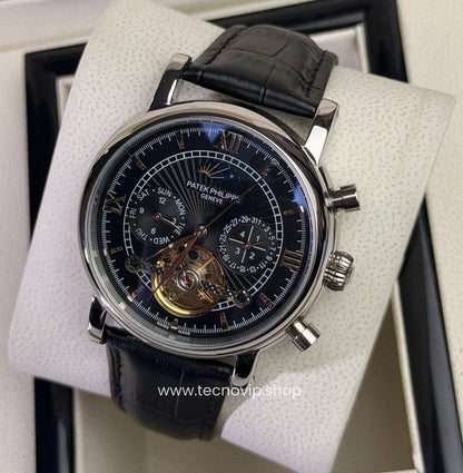 PATEK PHILLIPE COMPLICATION MOONDAY BLACK  AND BLACK SILVER  AAA+ (OPCIÓN A FULL SET)