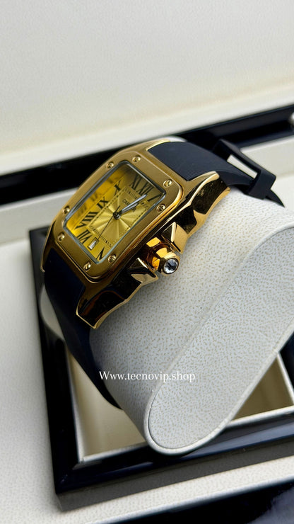 CARTIER SANTOS 100 GOLD BLACK