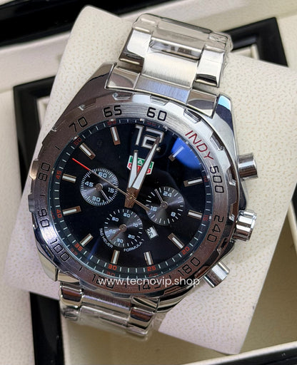 TAG Heuer Formula 1 Chronograph Indy 500 Silver and Black