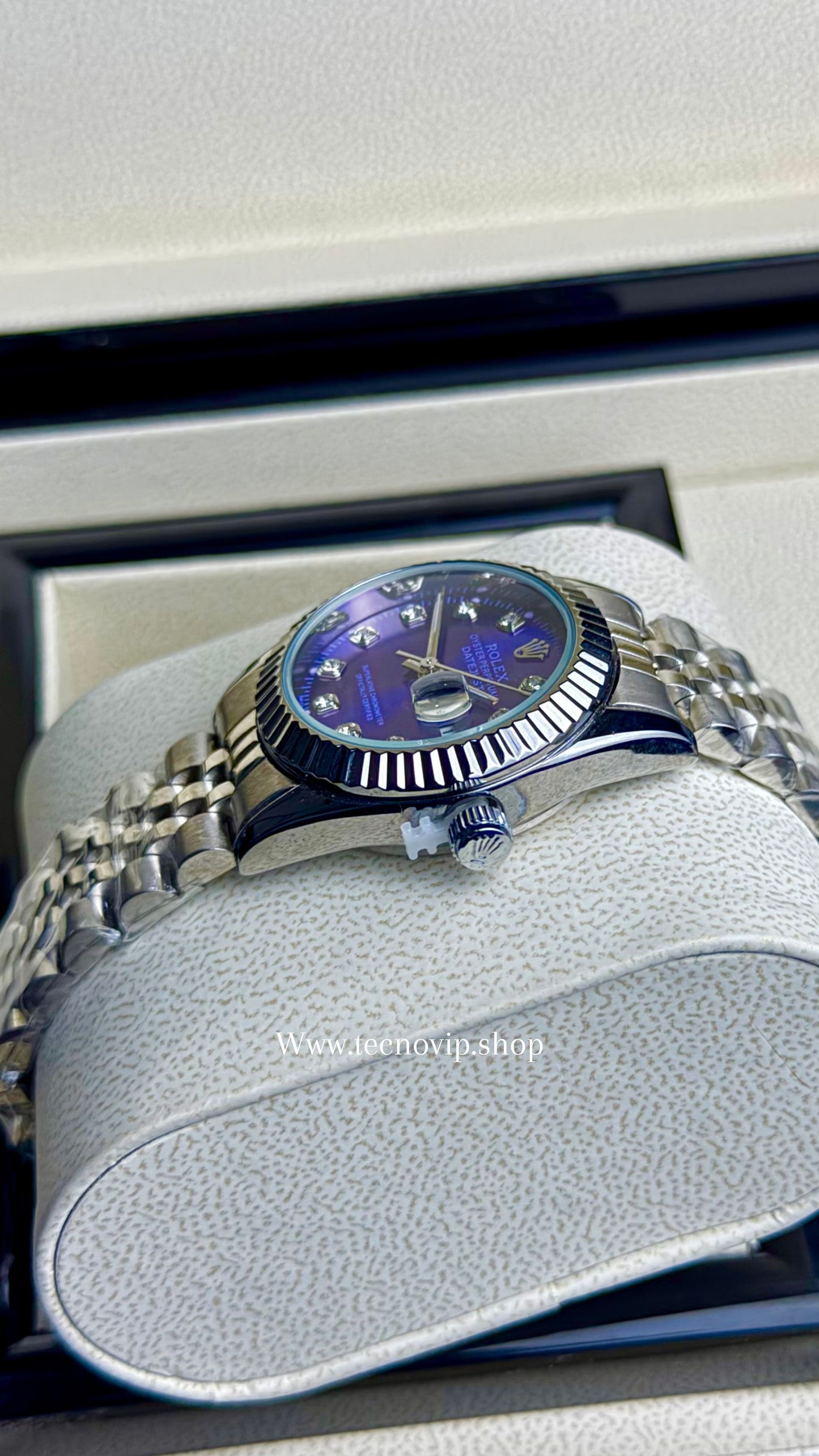 ROLEX PRESIDENCIAL SILVER AND BLUE     (MUJER)