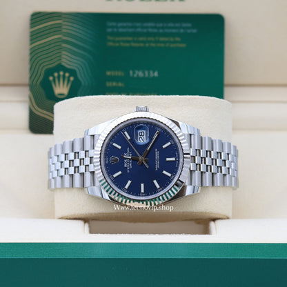 ROLEX DATE JUST SILVER AND BLUE FULL SET AAA+