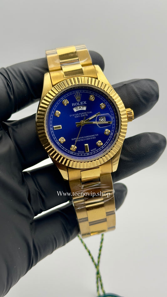 ROLEX DAY DATE GOLD AND BLUE