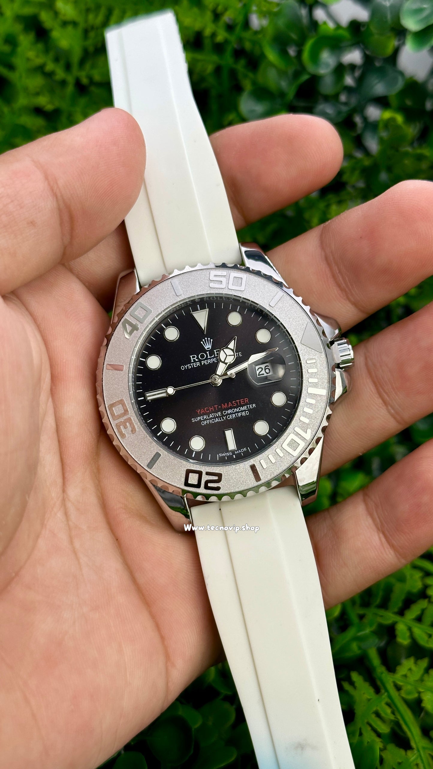ROLEX YACHT-MASTER OYSTERFLEX WHITE BLACK SEMIAUTOMÁTICO