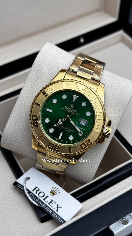 ROLEX YACH-MASTER GOLD AND GREEN SEMIAUTOMÁTICO