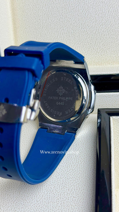PATEK PHILLIPI CRONOGRAF BLUE SILVER  FLEX