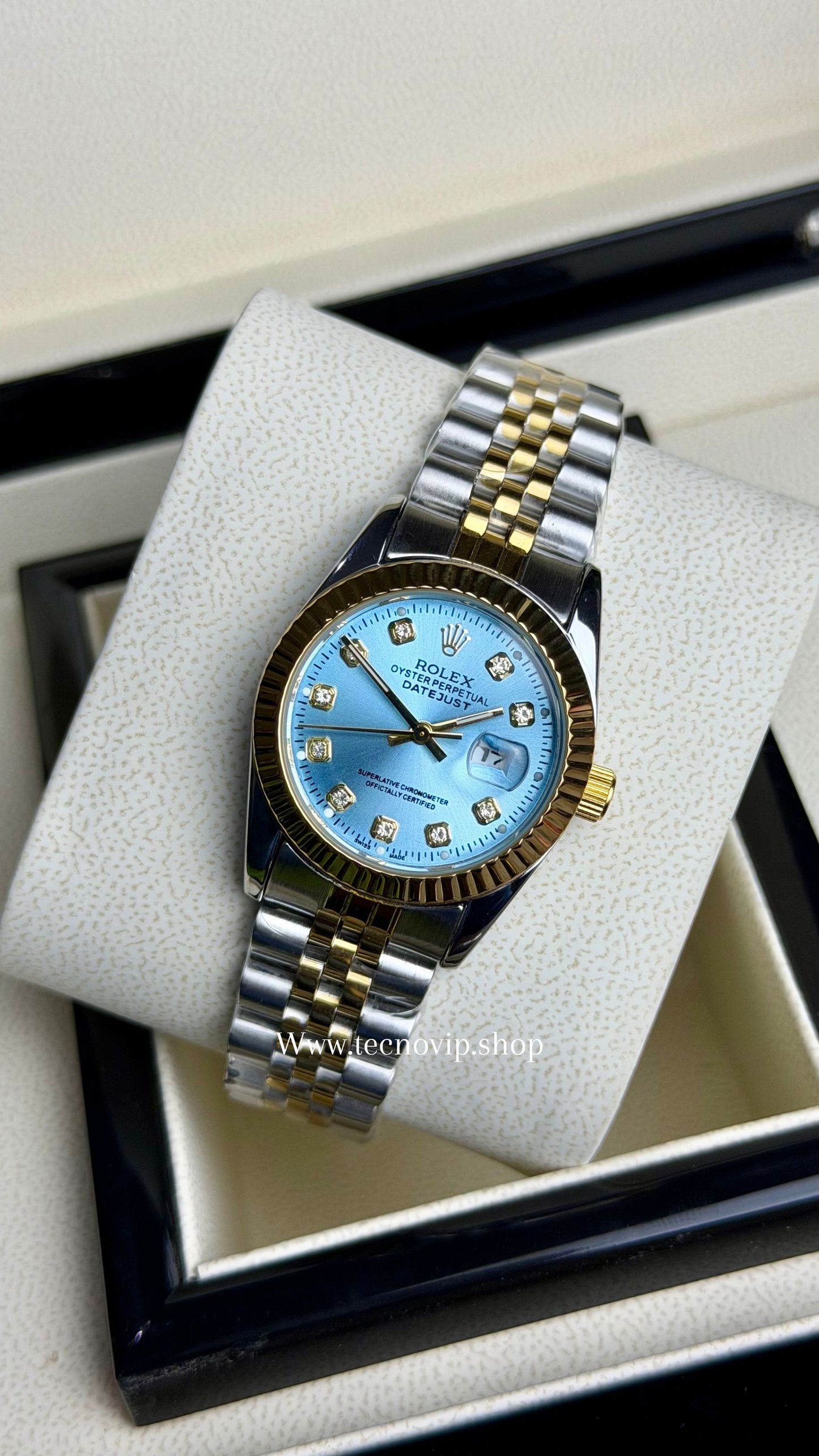 ROLEX PRESIDENCIAL SKYBLUE COMBINADO  (MUJER)