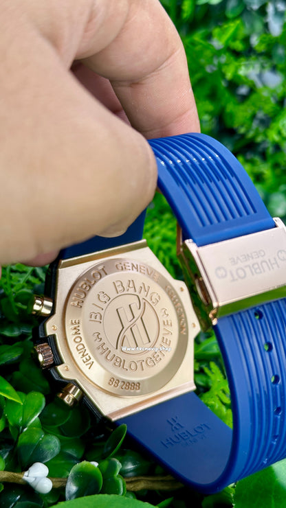 HUBLOT BLUE AND GOLD CRONOGRAF