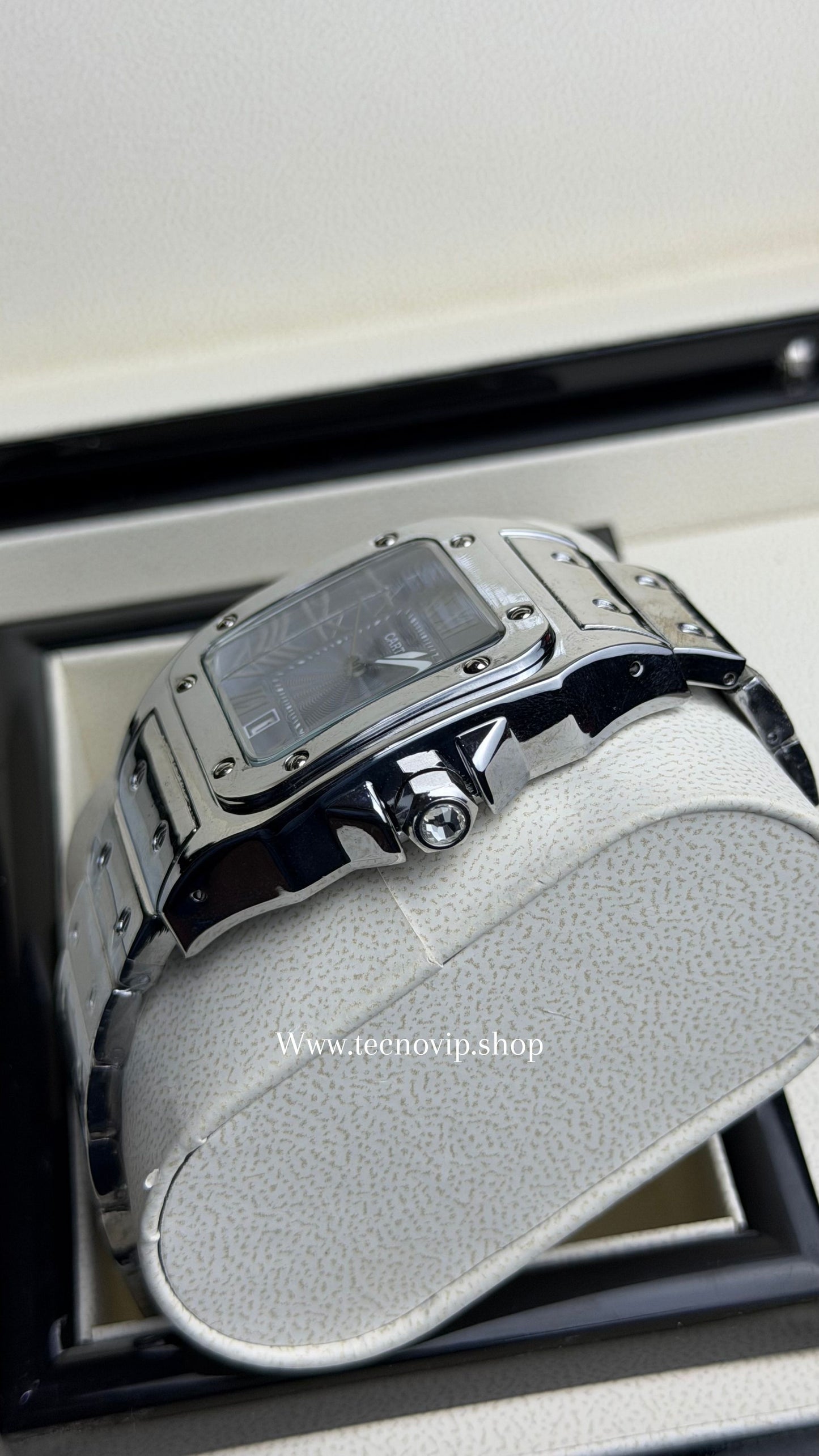 CARTIER SANTOS SILVER AND BLUE