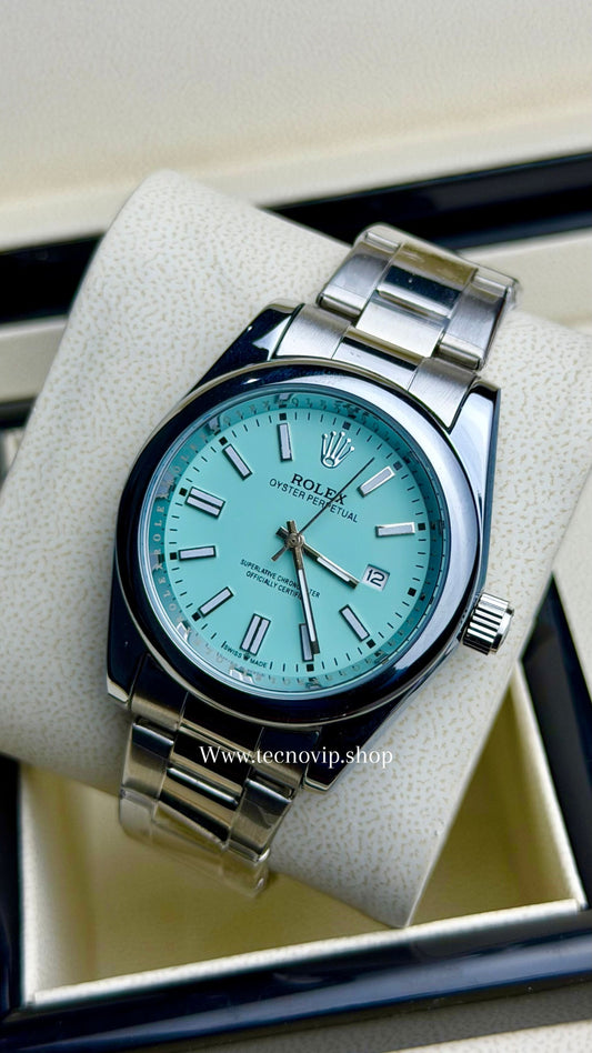 ROLEX OYTERPERPETUAL SILVER AND TIFFANY SEMIAUTOMÁTICO