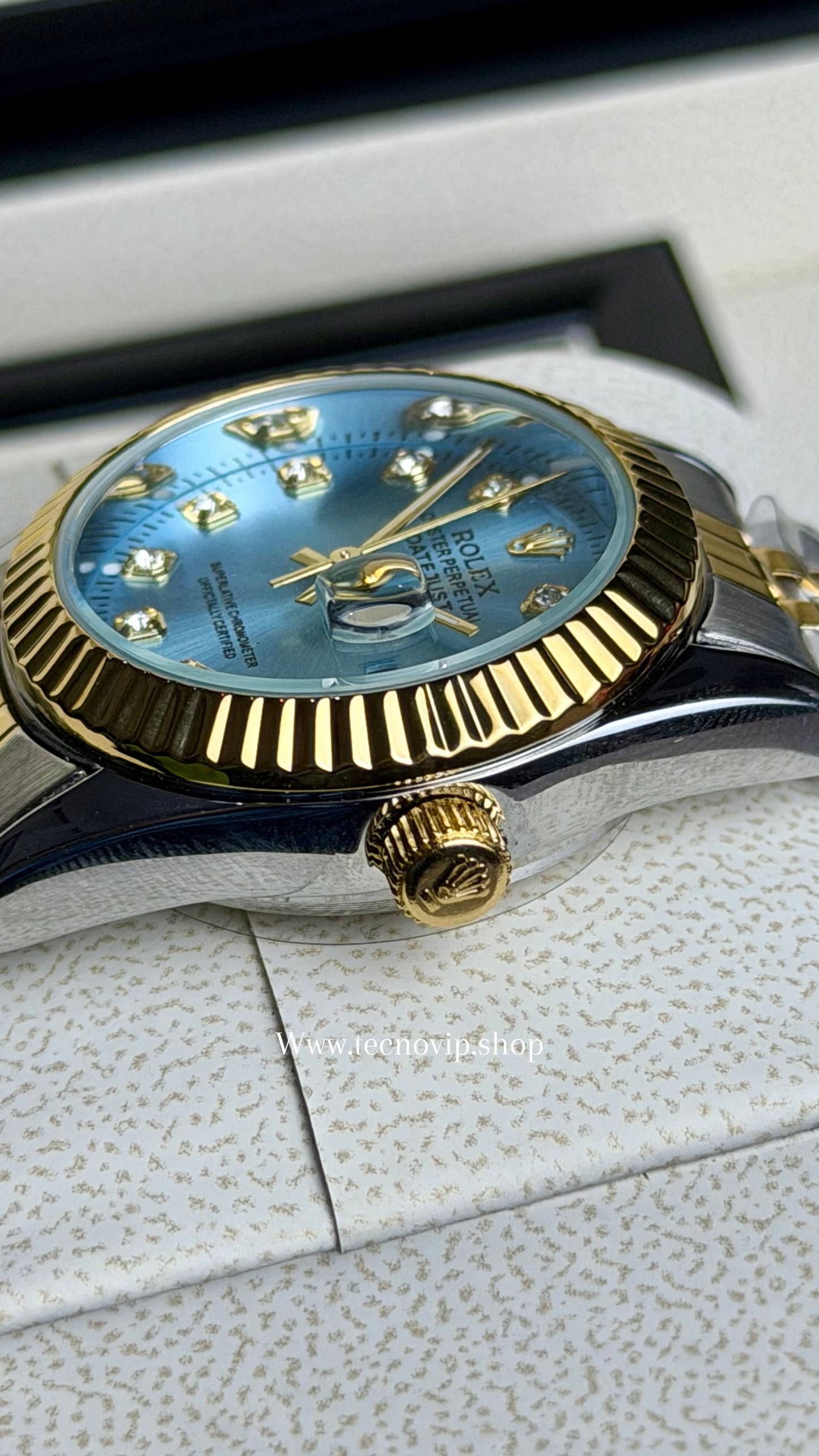 ROLEX PRESIDENCIAL SKYBLUE COMBINADO  (MUJER)