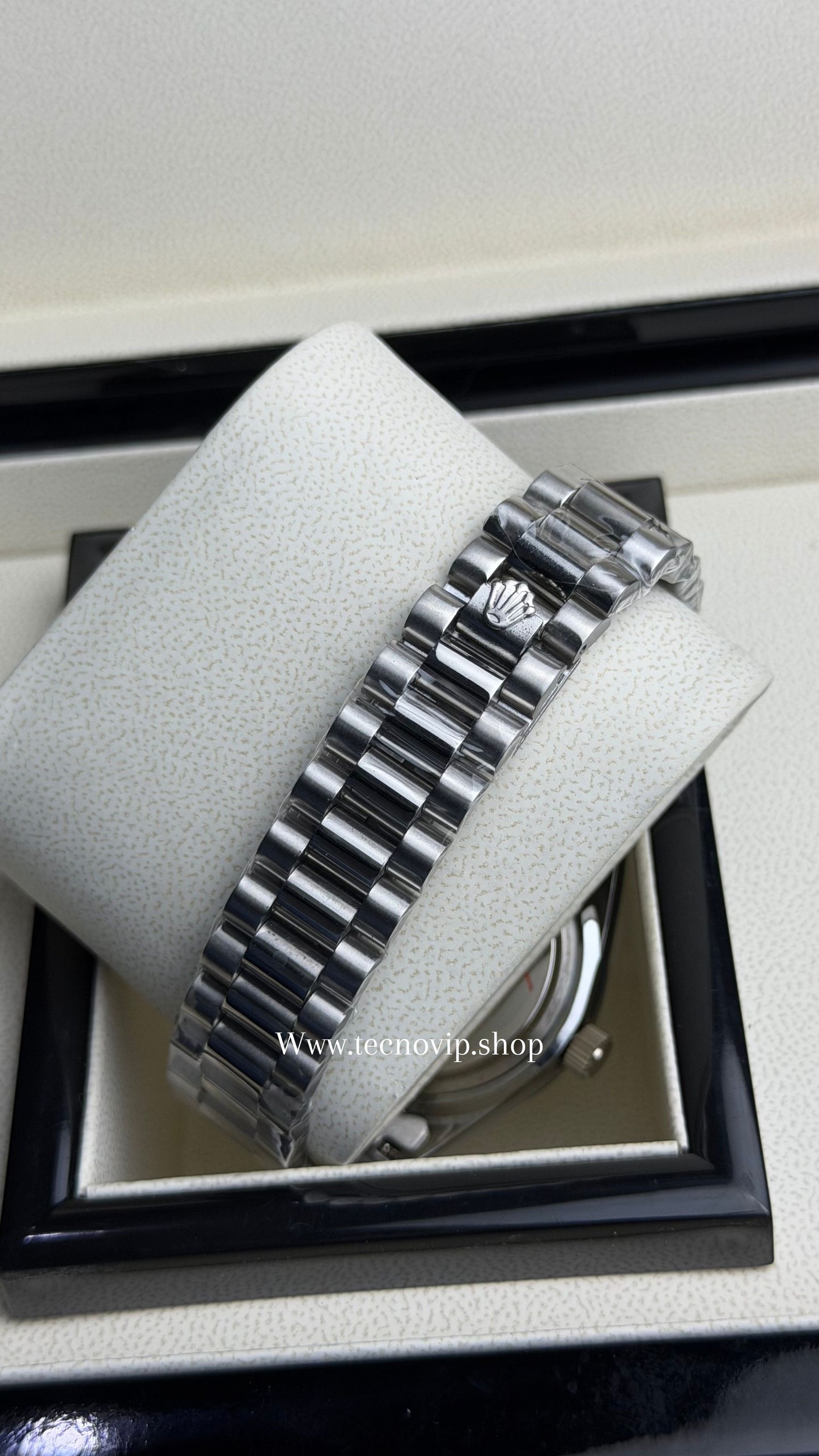 ROLEX DAY DATE SILVER AND WHITE BLUE