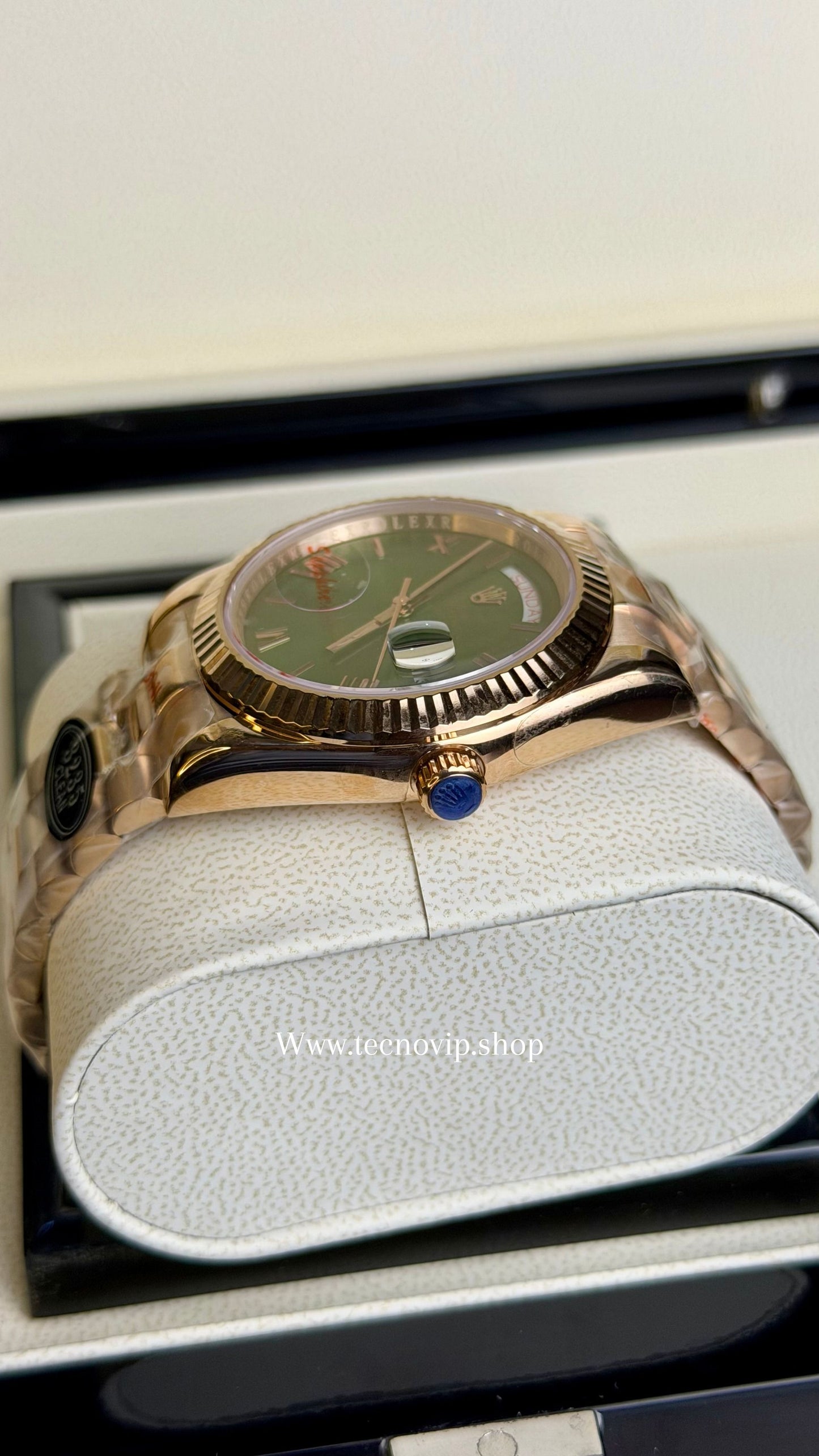 ROLEX DAYDATE GOLD ROSE AND GREEN OLIVO  AAA+ (OPCIÓN A FULL SET)