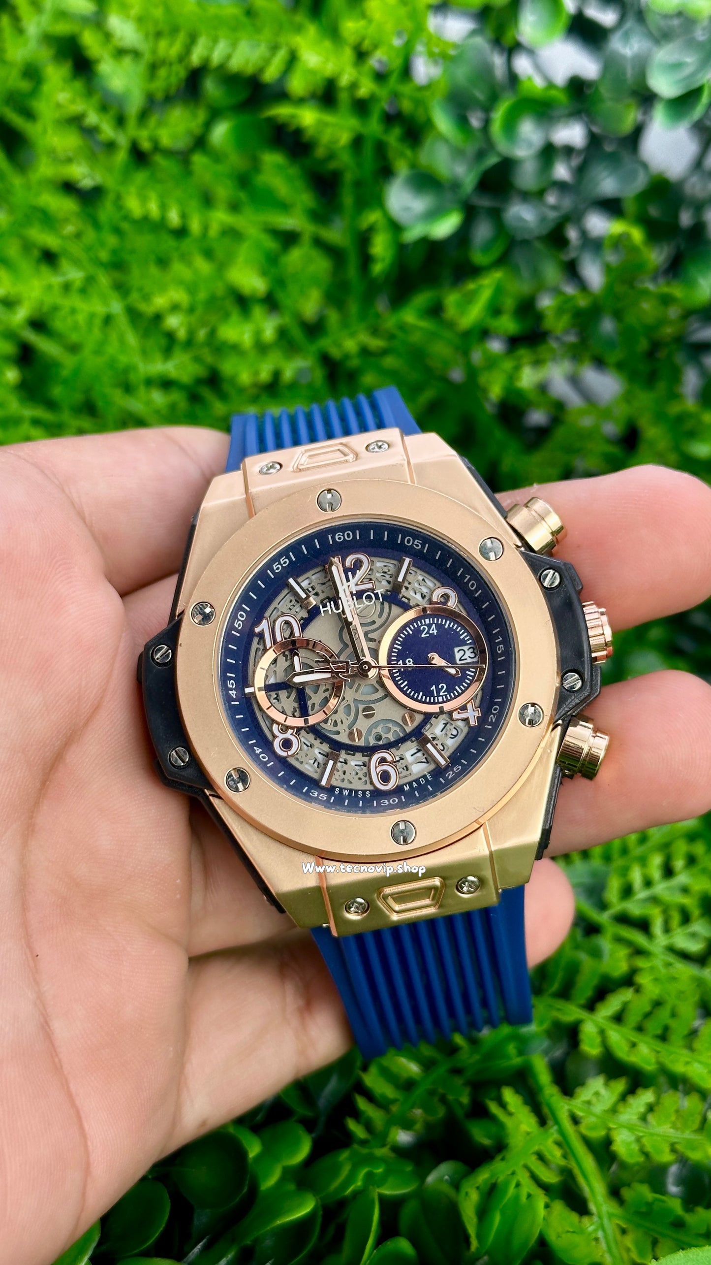 HUBLOT BLUE AND GOLD CRONOGRAF