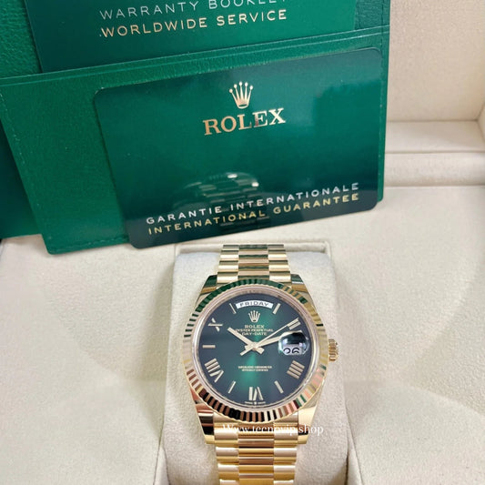 ROLEX DAYDATE GOLD AND GREEN FULL SET AAA+